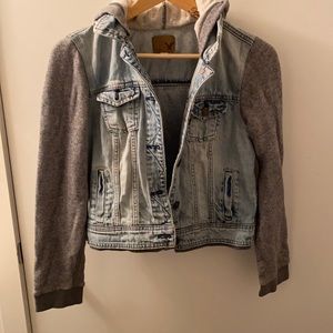 American Eagle denim jacket with hood